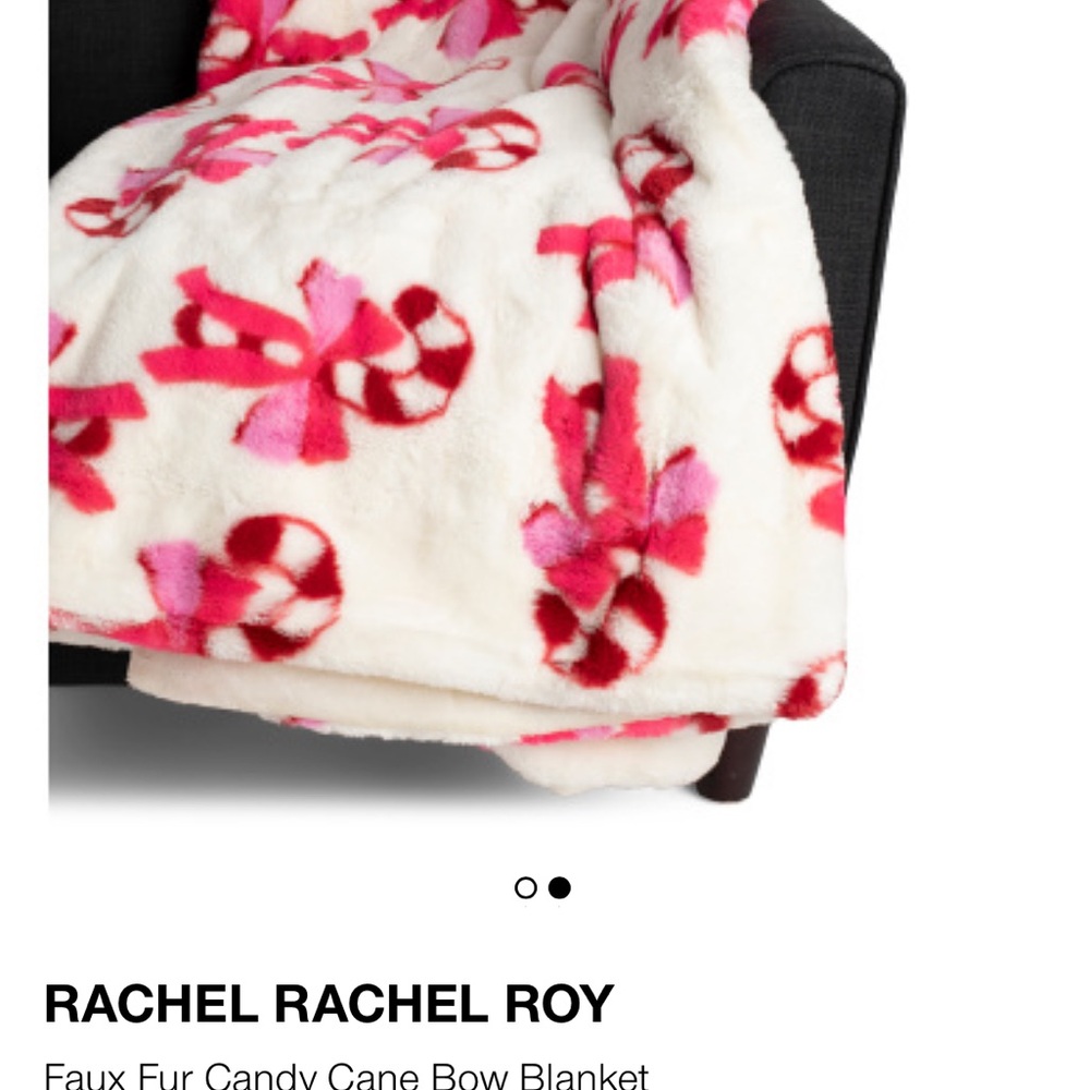RACHEL Rachel Roy Red and Pink Faux Fur Blanket